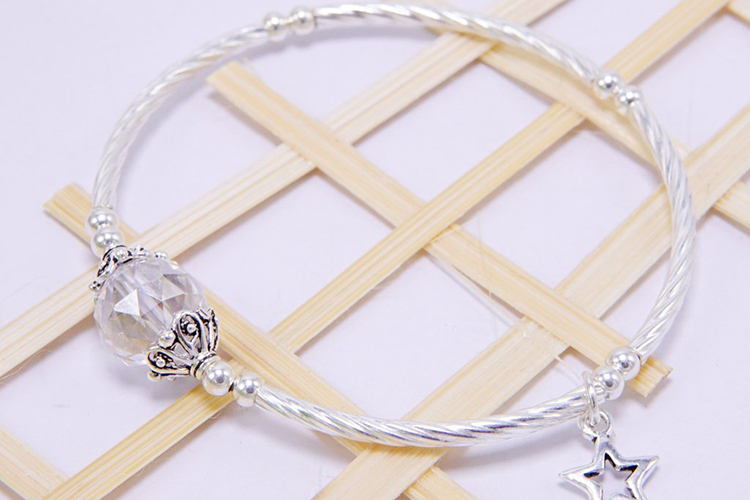 Vòng Tay Bạc Thạch Anh Trắng V0111