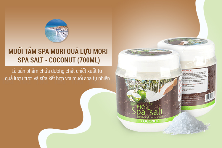 Muối Tắm Spa Mori Dừa Mori Spa Salt - Coconut (700ml)