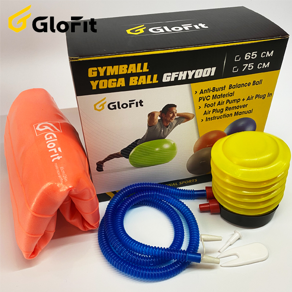 Bóng Tập Yoga - Bóng Tập Thể Hình Glofit GFY001 - Hàng Cao Cấp Chính Hãng (Tặng Kèm Bơm Và Khóa Van Dự Phòng) | Yoga Ball - Gym Ball