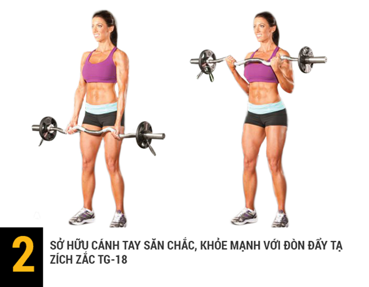 Đòn tập tạ cong ziczac Tiger Sport TG-18