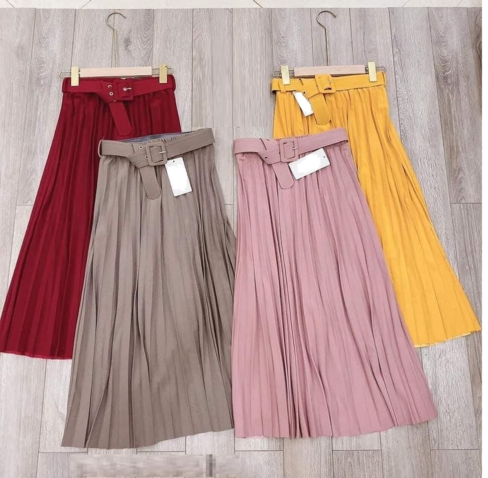 Chân váy xếp ly dáng dài Hàn Quốc dành cho những cô nàng có vóc dáng cao