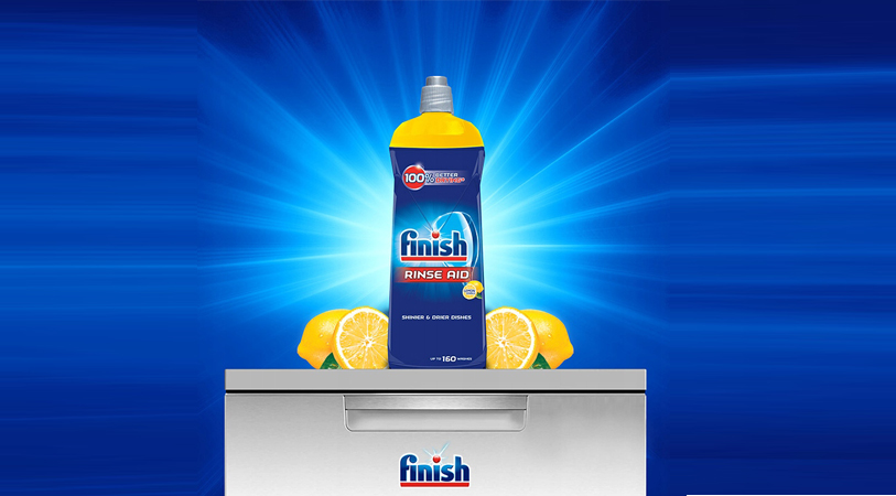 Nước làm bóng và khô chén, đĩa Finish Dishwasher Shine & Dry Lemon 800ml PTT004996 - hương chanh 2