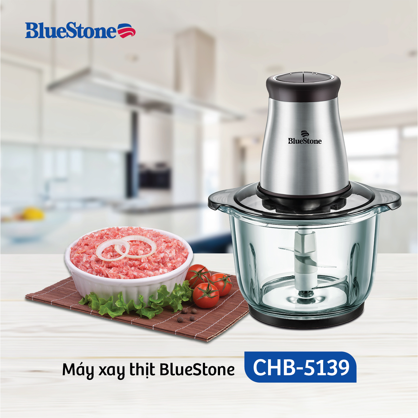 Máy Xay Thịt 2 Lưỡi Dao Kép Bluestone CHB-5139 (2L)