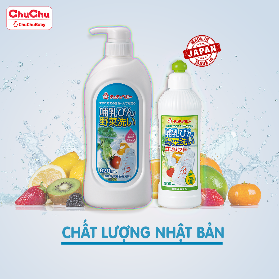 nước rửa bình sữa và rau qủa chuchubaby loại túi 720ml hoặc chai 820ml 3