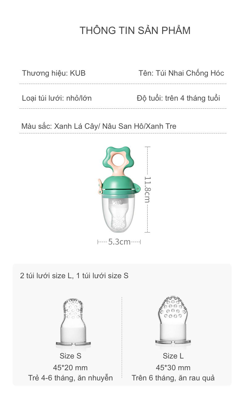 Túi Nhai Chống Hóc Cho Bé Ăn Trái Cây - Bổ Sung Chất Sơ, An Toàn, Tiện Lợi, Hộp Gồm 2 Túi Nhai 16