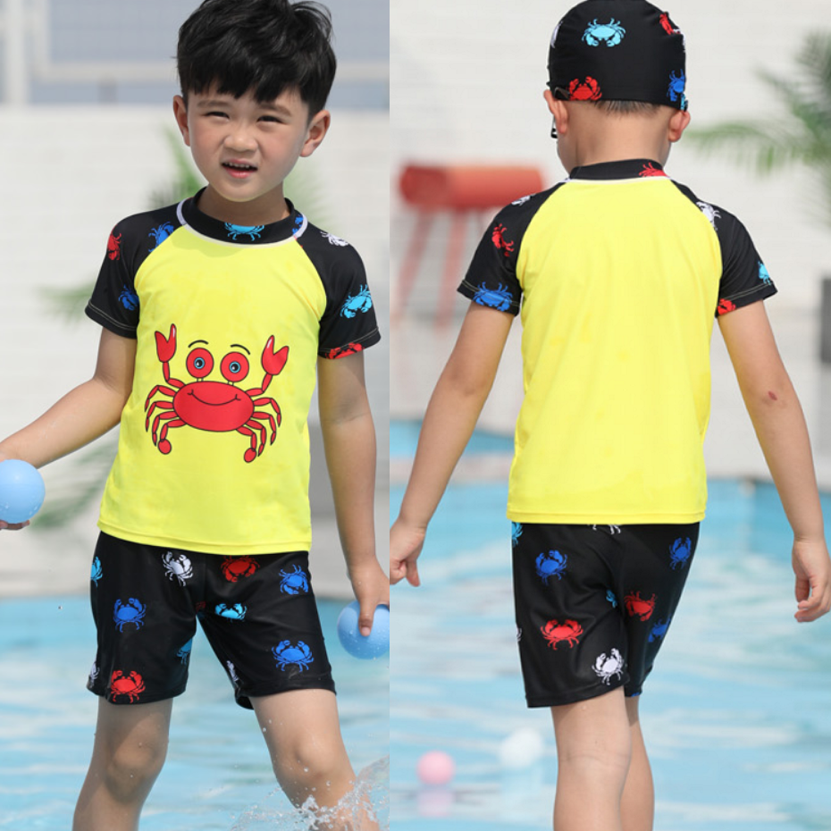 Bộ Đồ Bơi Cho Bé Hình Cua Biển BB026 MayHomes Hình Crab, Vải Thun Lạnh Bền Đẹp, Không Phai Màu, Dành Cho Bé Trai Và Bé Gái