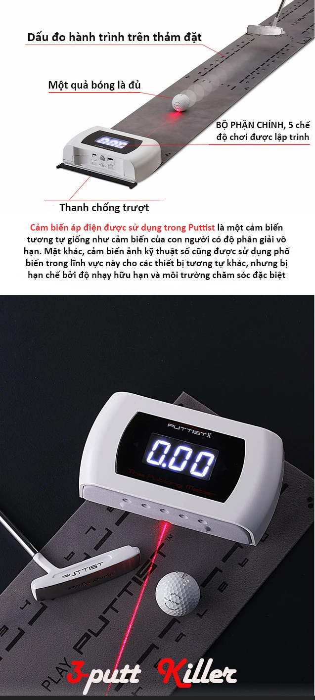 Thảm Putting Laser đo khoảng cách Puttist