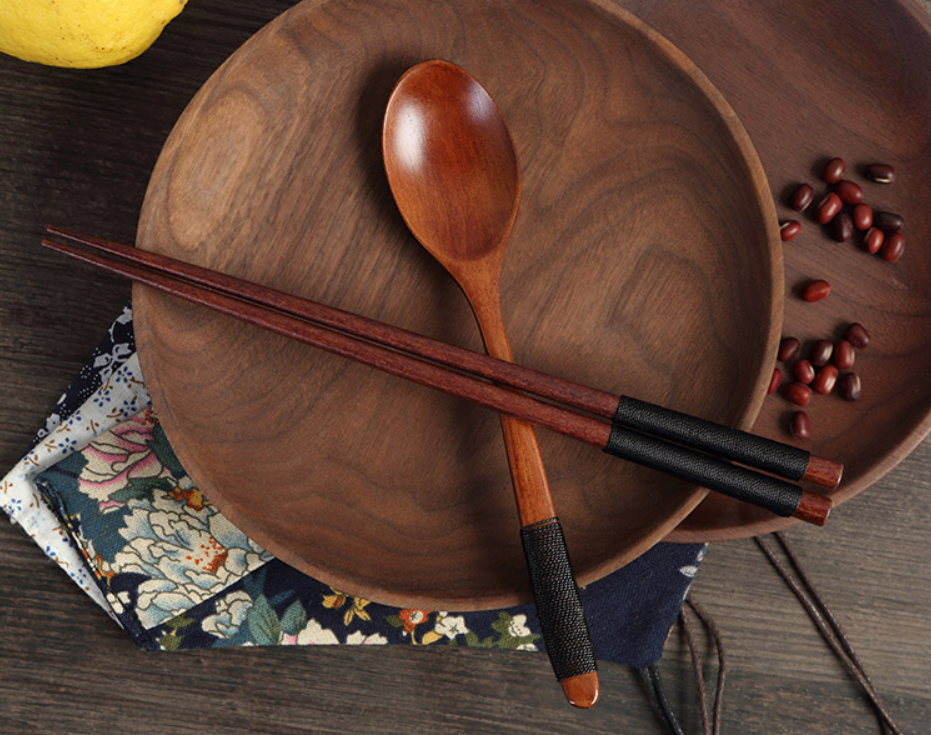 Bộ Muỗng Đũa Gỗ Cá Nhân Zhu Mu Ben Ji