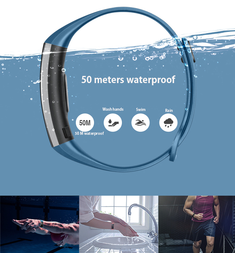 Huawei Band 2 Pro (ERS-B29) Smart Band Activity Tracker - International Stock (Blue)