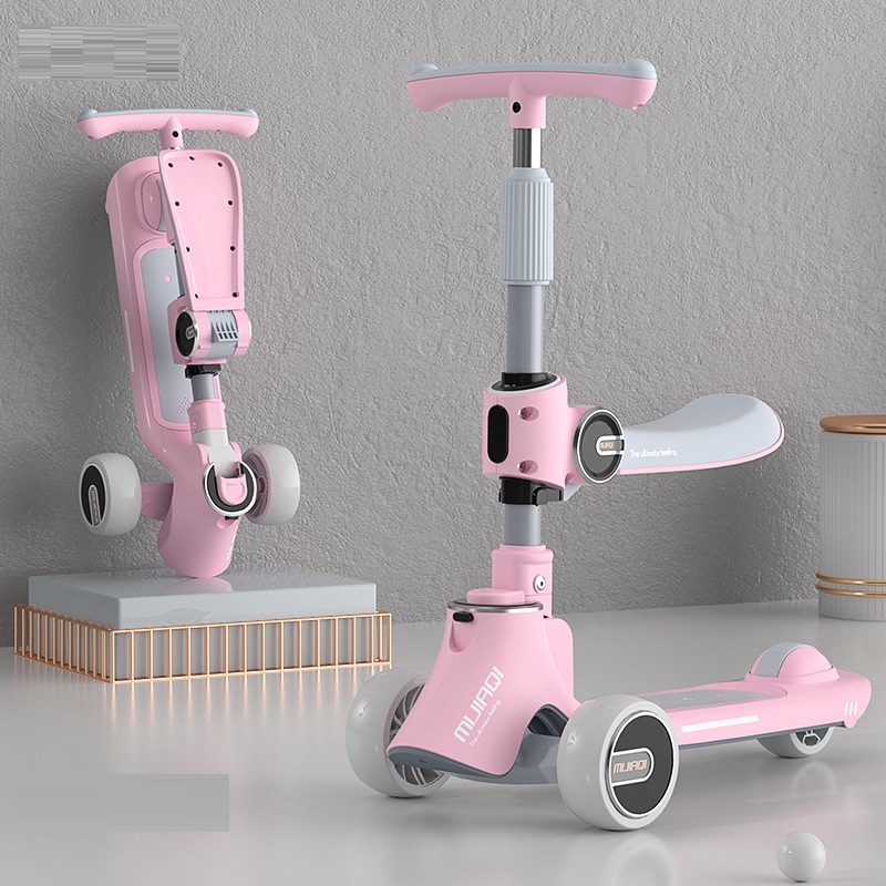 xe scooter cho bé đa năng bánh phát sáng, chất liệu an toàn chống trơn trượt 15