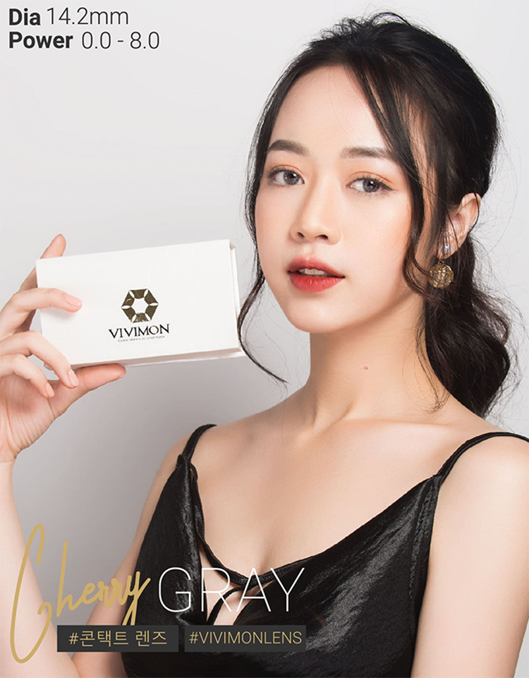 Kính áp tròng CHERRY GRAY 0,75 độ
