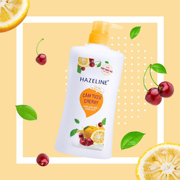 Sữa Tắm Hazeline Tẩy Tế Bào Chết Sáng Da Cam Yuzu Và Cherry (670g)