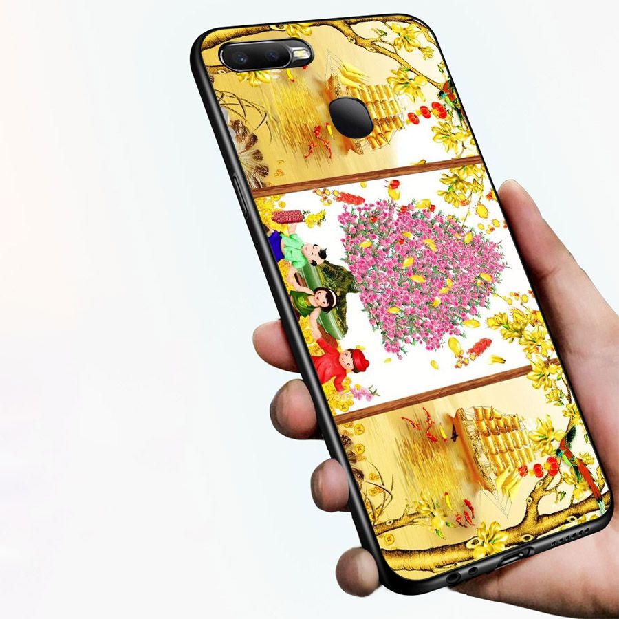 Ốp điện thoại Oppo F9/Realme 2 - A7 2018 - Tranh Mai Đào MS MDAO012