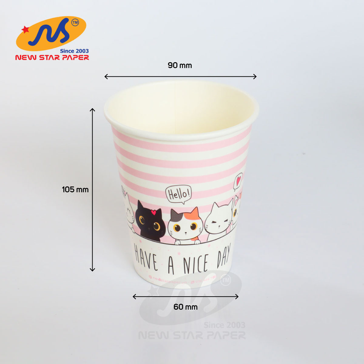 Ly giấy 12oz~354ml - Lốc 50 ly giấy có họa tiết