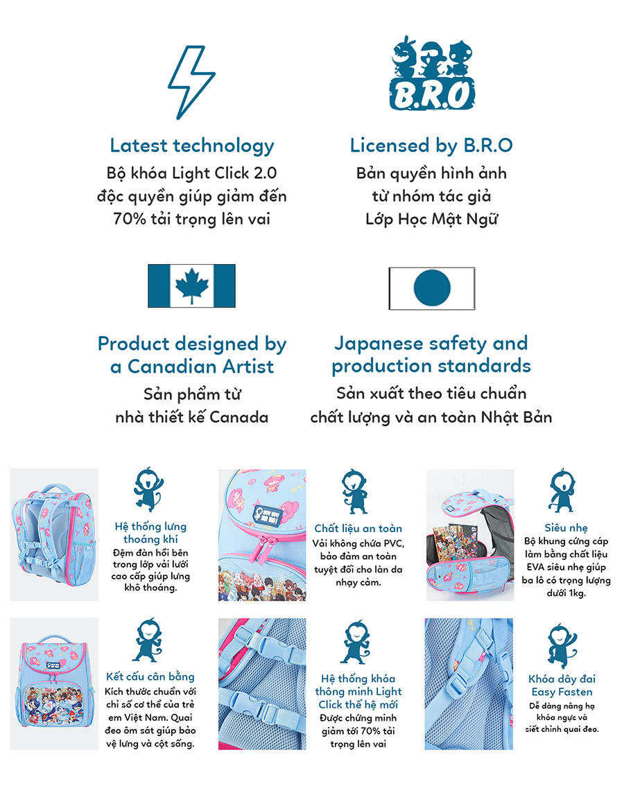 Ba Lô Lớp Học Mật Ngữ Multi Magic BLME01 (39 x 31 cm) - Hồng + Combo quà tặng hộp bút và huy hiệu cung hoàng đạo ngẫu nhiên