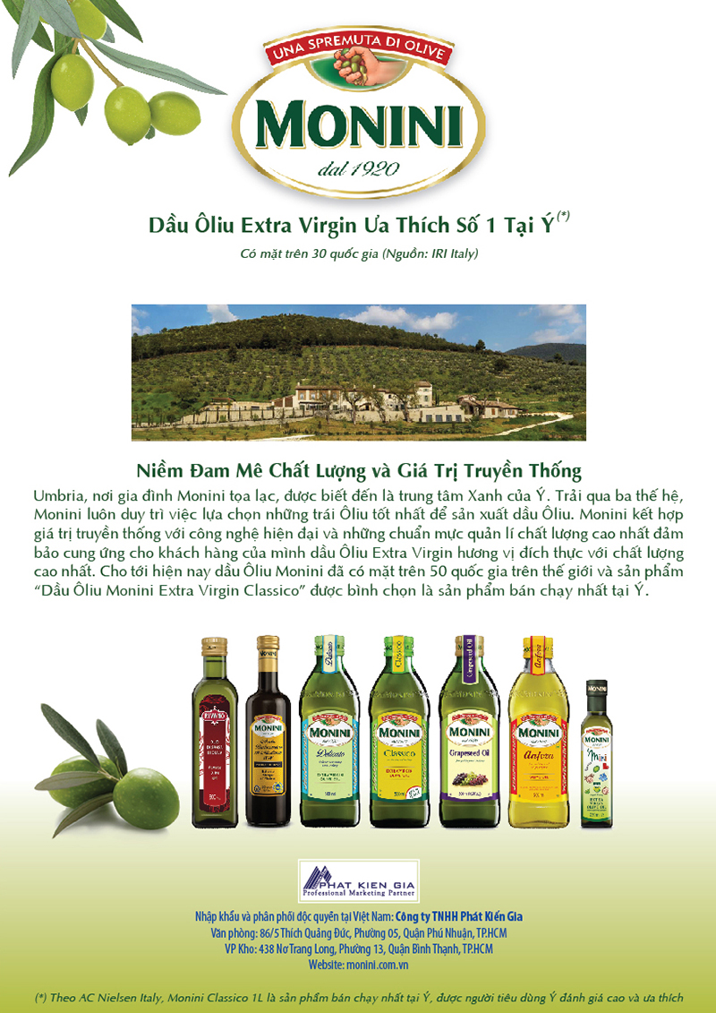 Dầu Olive Monini Delicato 1000ml