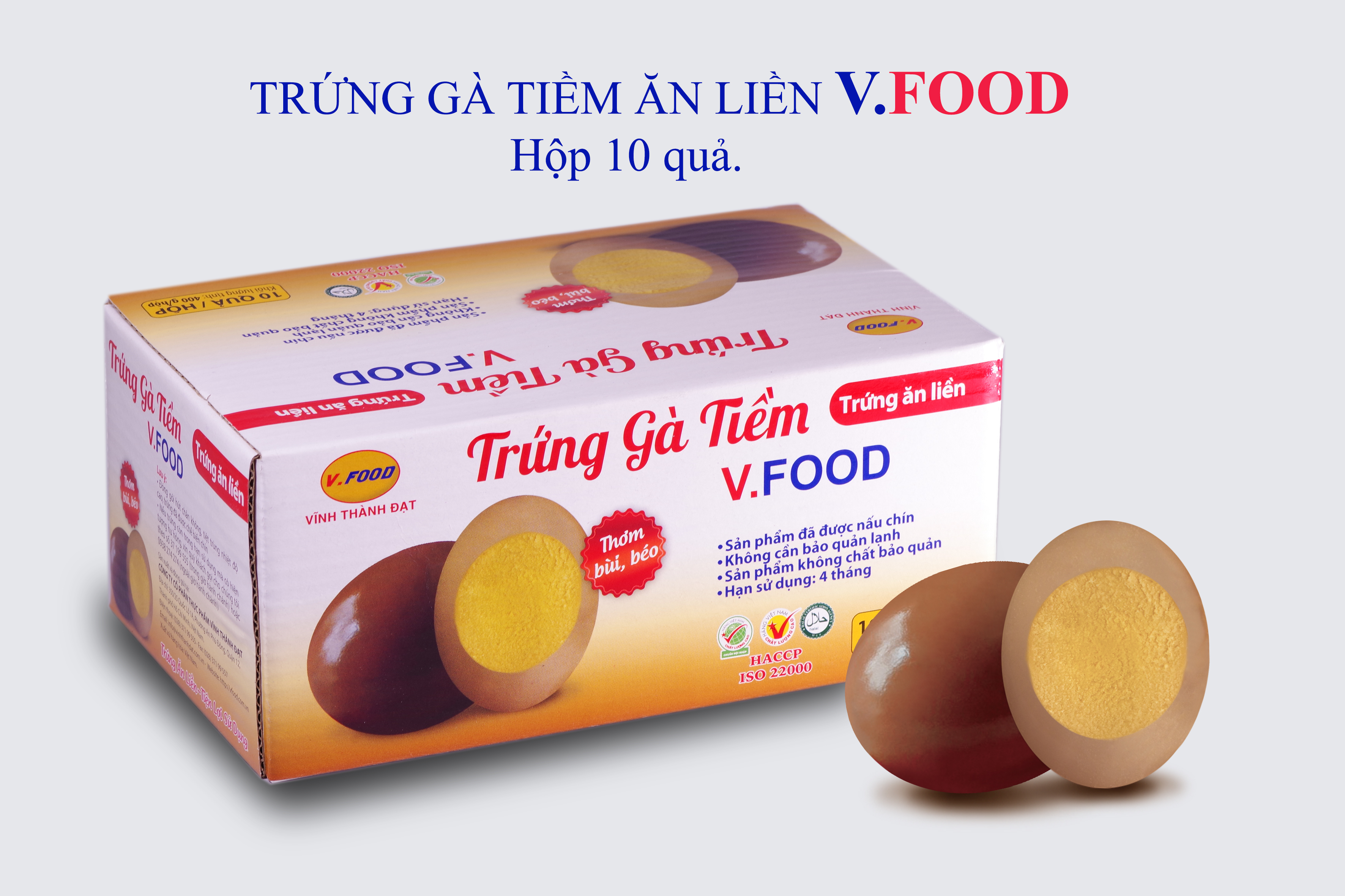 Trứng gà tiềm Vfood ( Hộp 10 quả)