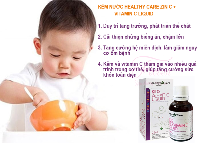 Kẽm Nước Healthy Care Kids Zin C + Vitamin C Liquid 25ml