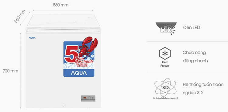 Tủ Đông Aqua AQF-C680 (478L) - Hàng Chính Hãng