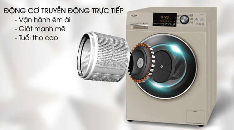 Máy Giặt Cửa Trước Inverter Aqua AQD-D1000A-N (10kg) - Hàng Chính Hãng