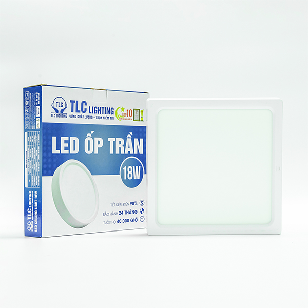 đèn led ốp trần nổi vuông tlc