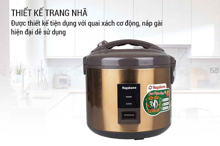 Nồi Cơm Điện Nắp Gài Nagakawa NAG0121 (2.8 Lít) - Hàng Chính Hãng