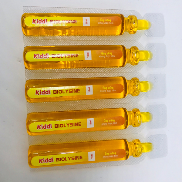 Thực phẩm chức năng tăng cường hệ miễn dịch, tăng cường hấp thu, giúp bé ăn ngon miệng KIDDI BIOLYSINE (Hộp 4 vỉ x 5 ống 10ml)