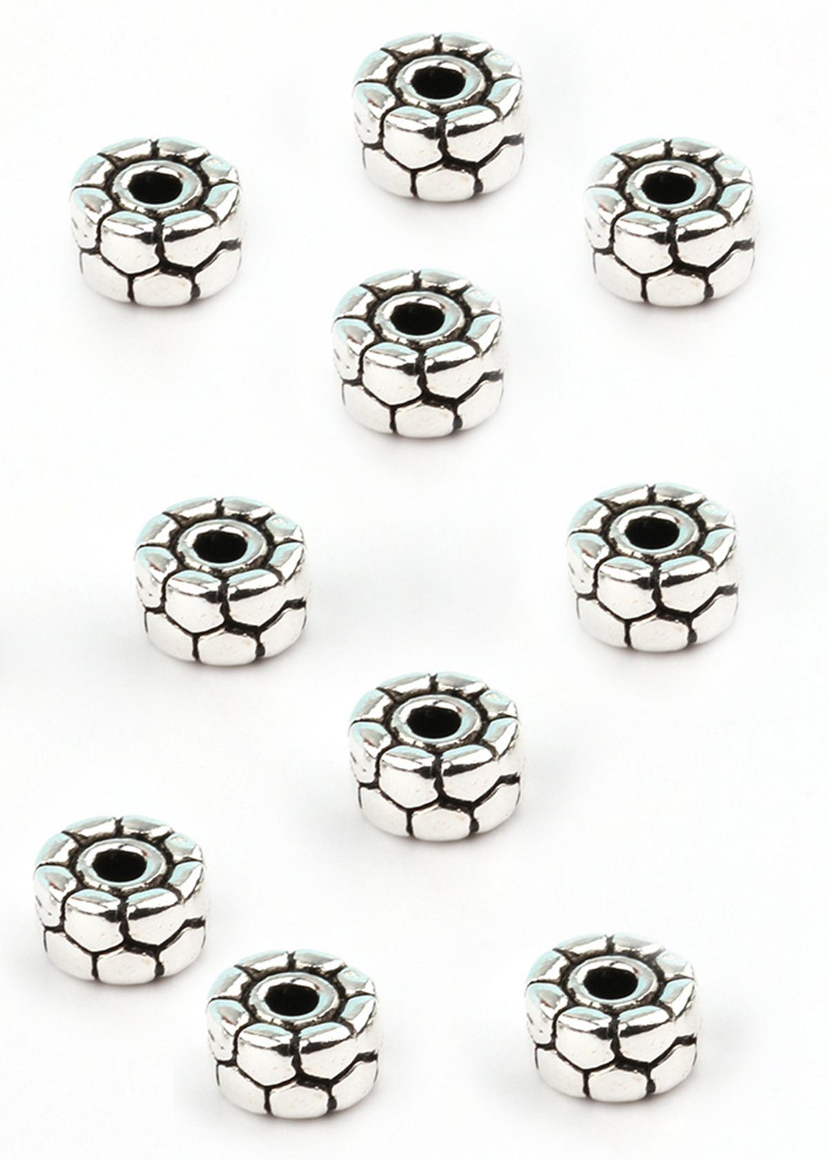 Combo 10 cái charm bạc chặn hình răng cưa - Ngọc Quý Gemstones