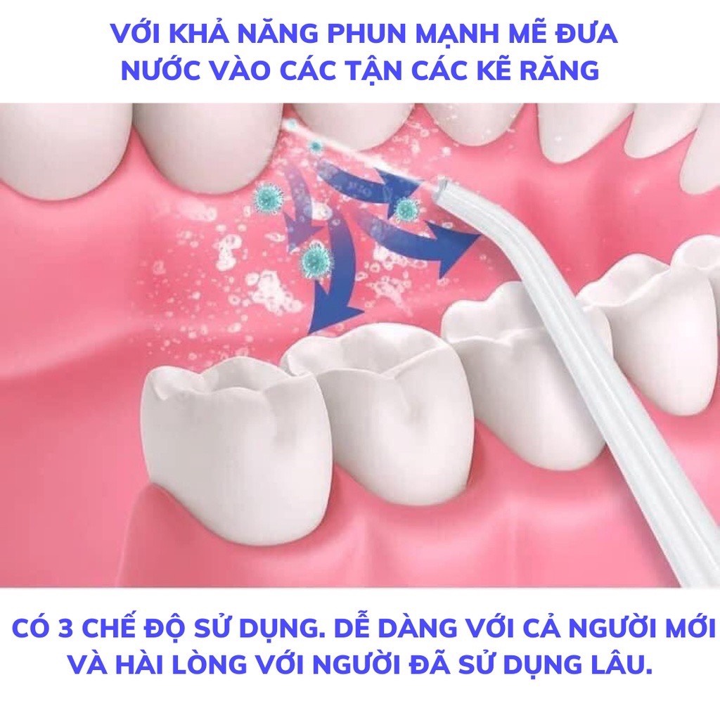 máy tăm nước oral irrigator thế hệ mới - dùng pin sạc, công nghệ châu âu 2