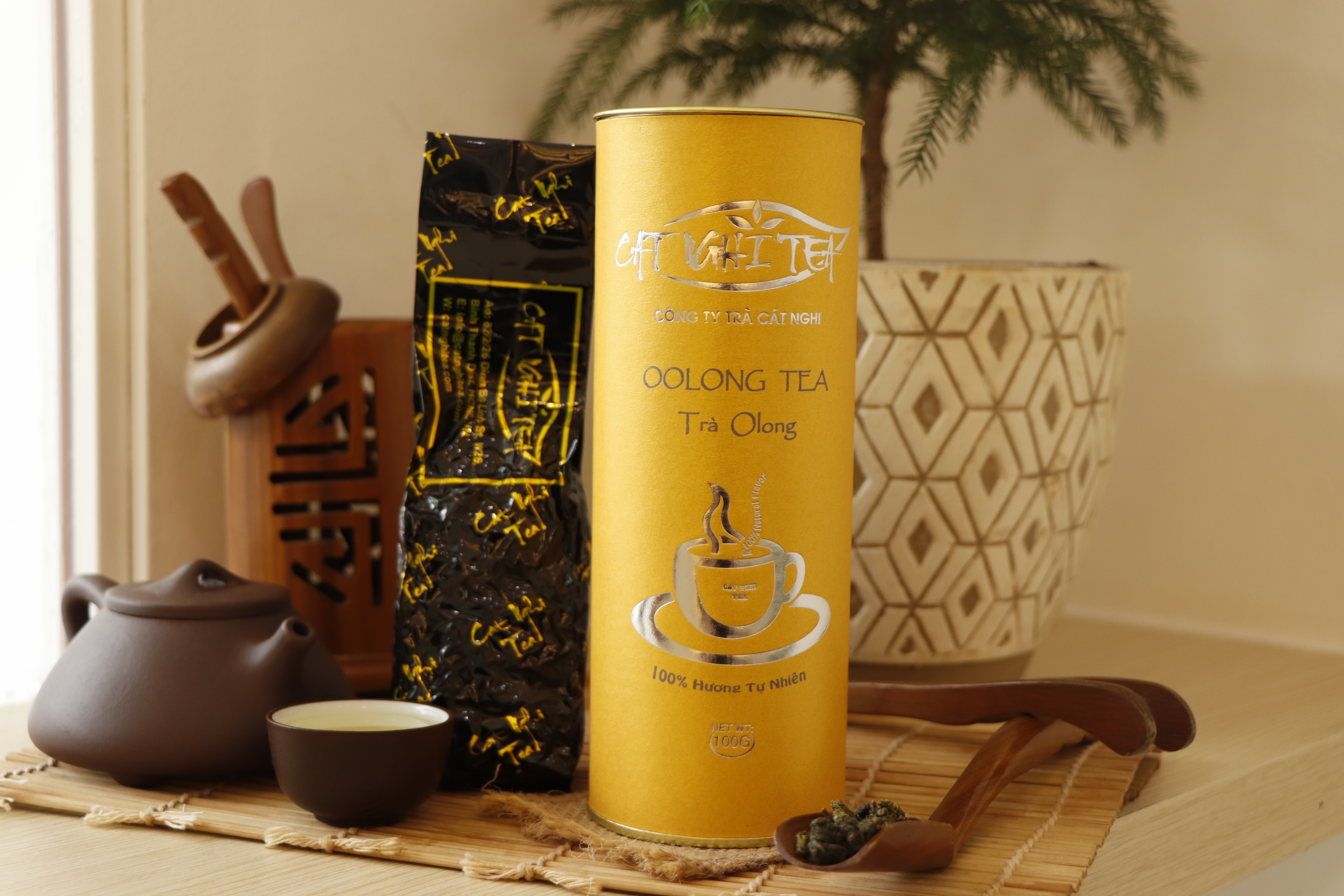 Trà Lon Truyền Thống - Trà Xanh Ô Long Cat Nghi Tea 