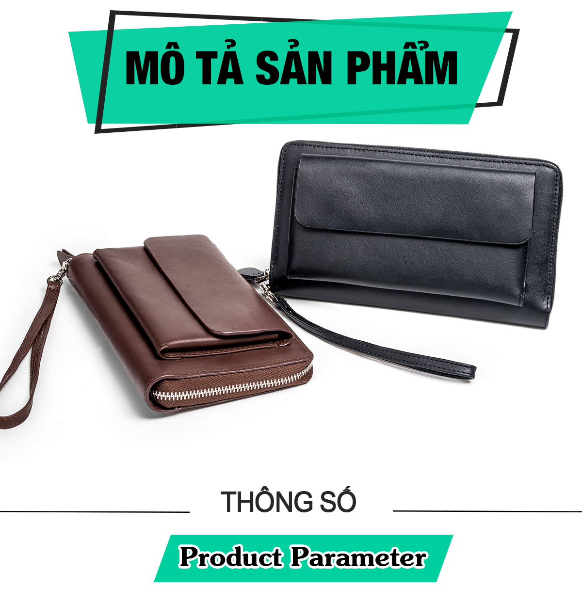 Ví dài cầm tay da bò Mill cao cấp Bụi Leather C107 - Bảo hành 12 tháng