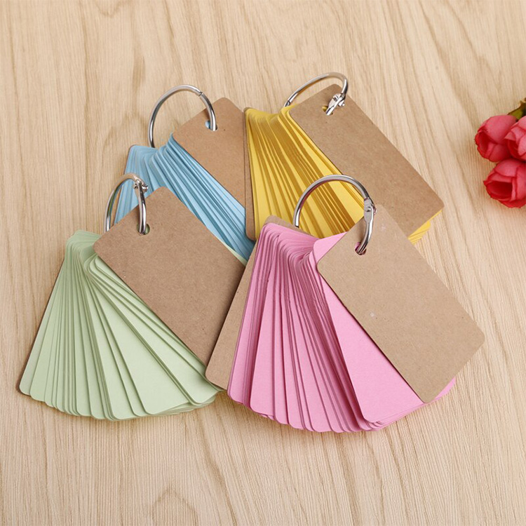 Bộ Thẻ Flashcard 80 Tờ Ghi Nhớ Học Từ Vựng Ngoại Ngữ - Màu Xanh Lá Nhạt