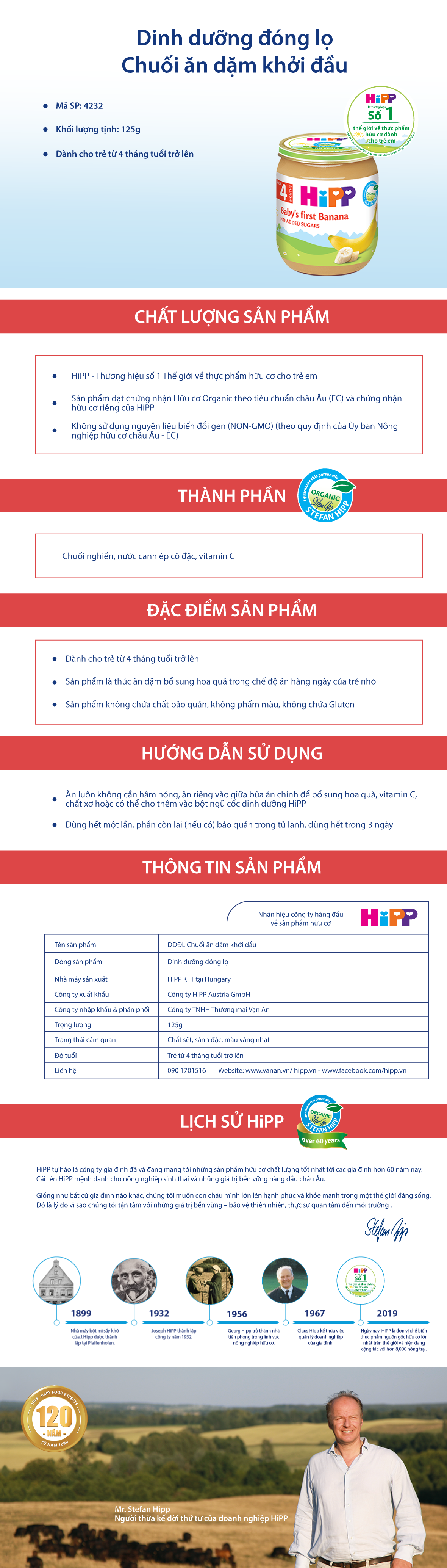 Dinh Dưỡng Đóng Lọ Chuối Ăn Dặm Khởi Đầu HiPP 125g - 4232