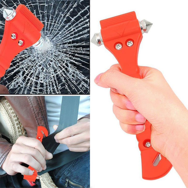 2 piece car safety hammer, window breaker and seat belt cutter 2-in-1 emergency escape tool hammer Type: 2 pieces
