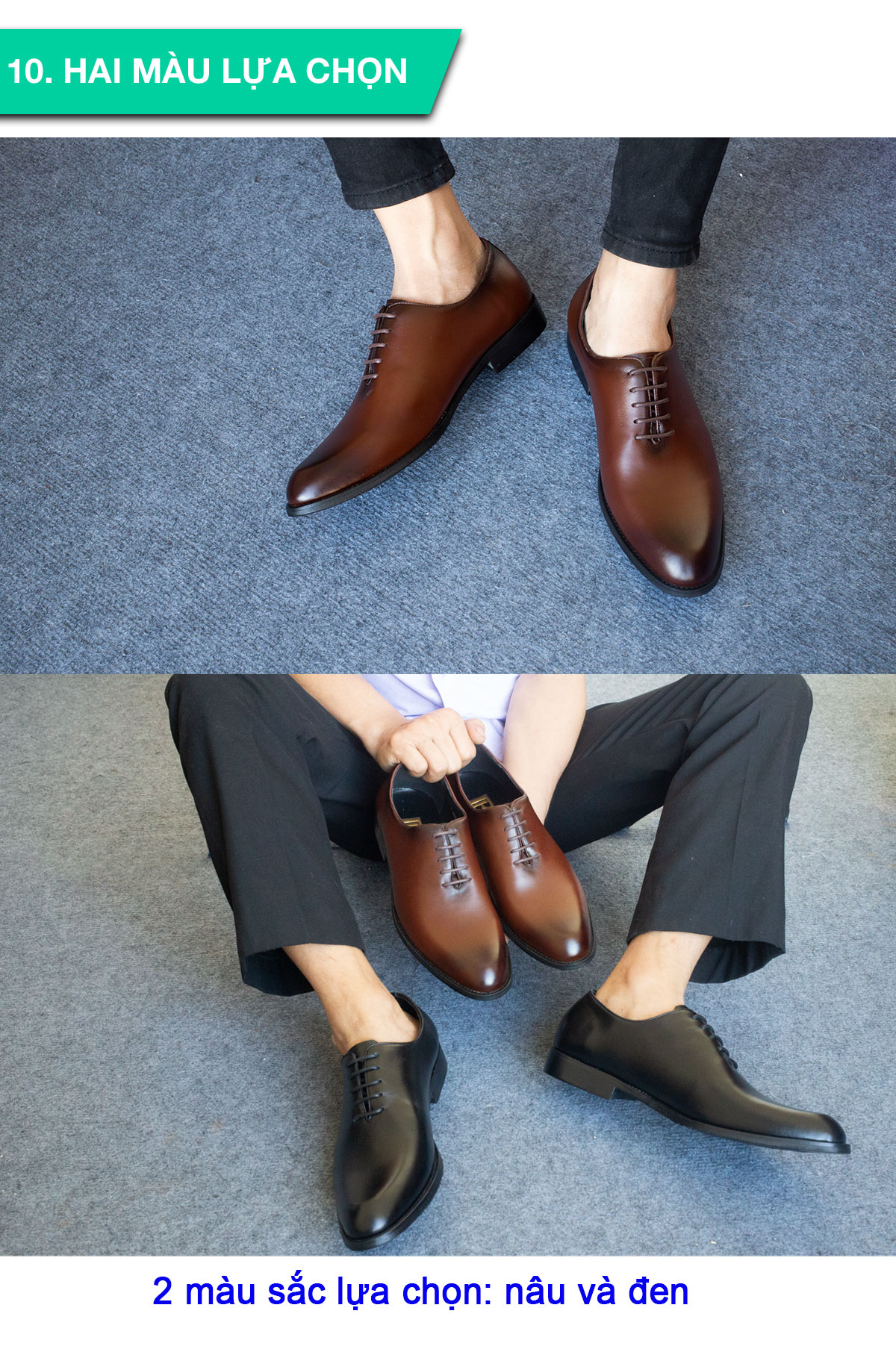 Giày da nam, giày oxford công sở Bụi Leather G102 - Da bò Nappa cao cấp - Bảo hành 12 tháng