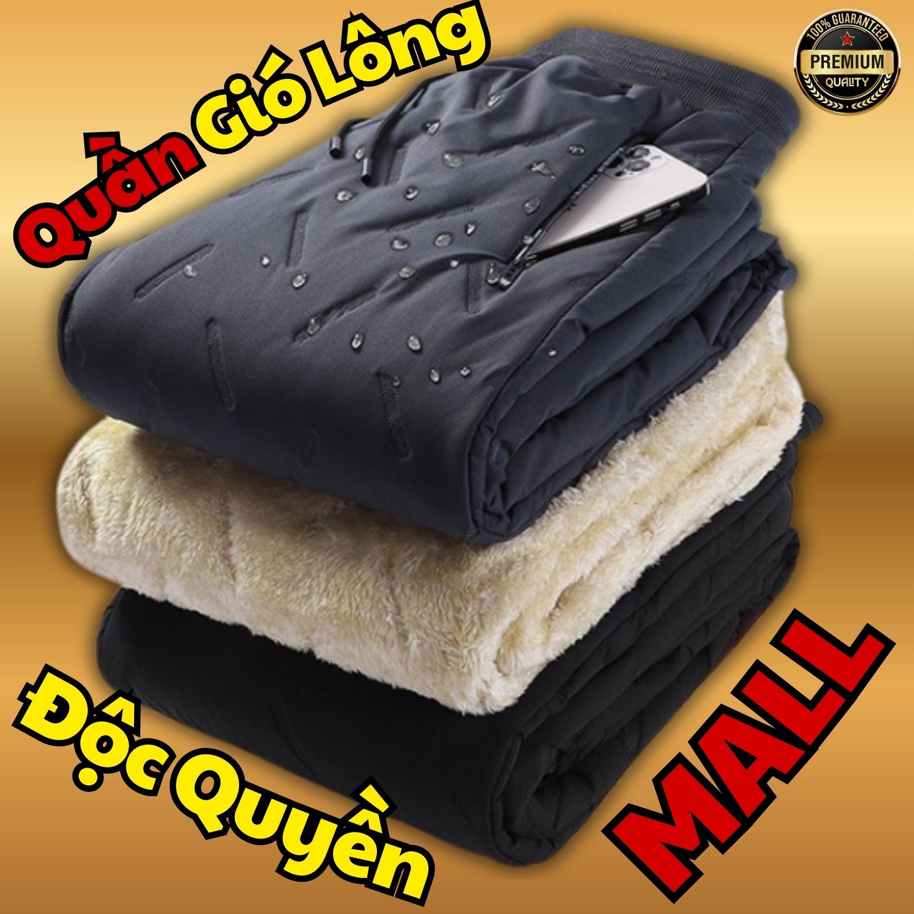 Quần gió lót lông QD2 ấm áp thời trang cho nam, Quần nỉ jogger lót lông QD1 sang trọng và dày dặn D Danido