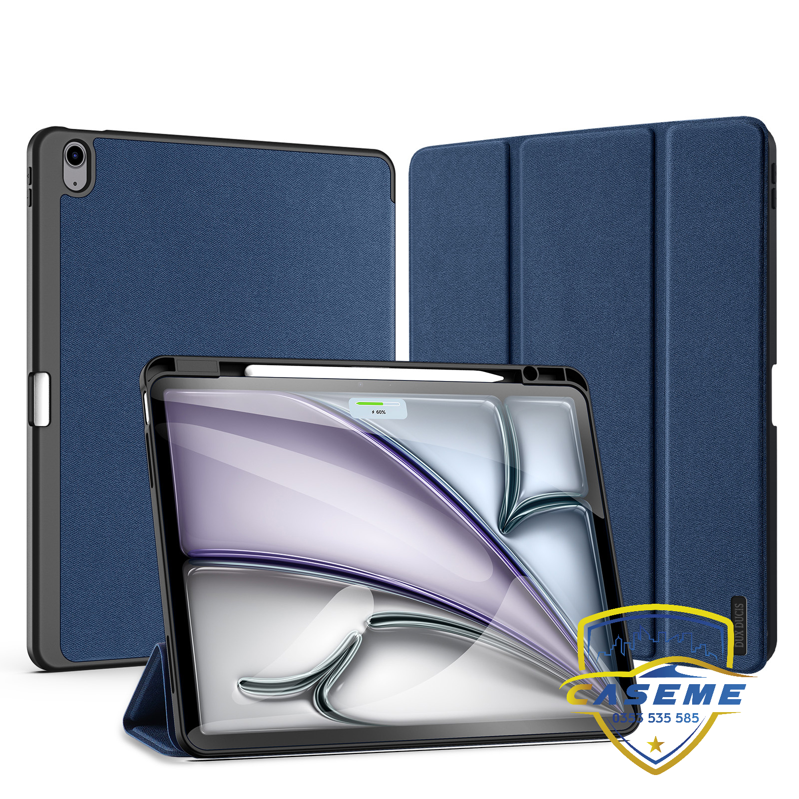 [iPad Air 6 M2] Bao Da Chính Hãng Dux Ducis Domo Kèm Khay Đựng Bút Dành Cho iPad Air 6 M2 -11 inch 2024. iPad Air 6 M2 - 13 inch 2024 - Hàng Nhập Khẩu 