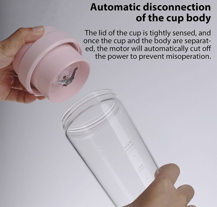 Xiaomi 17PIN Star Fruit Cup Portable Juicer 400ML Fruit Cup Magnetic charging 30 Seconds Of Quick Juice Suitable For - Pink