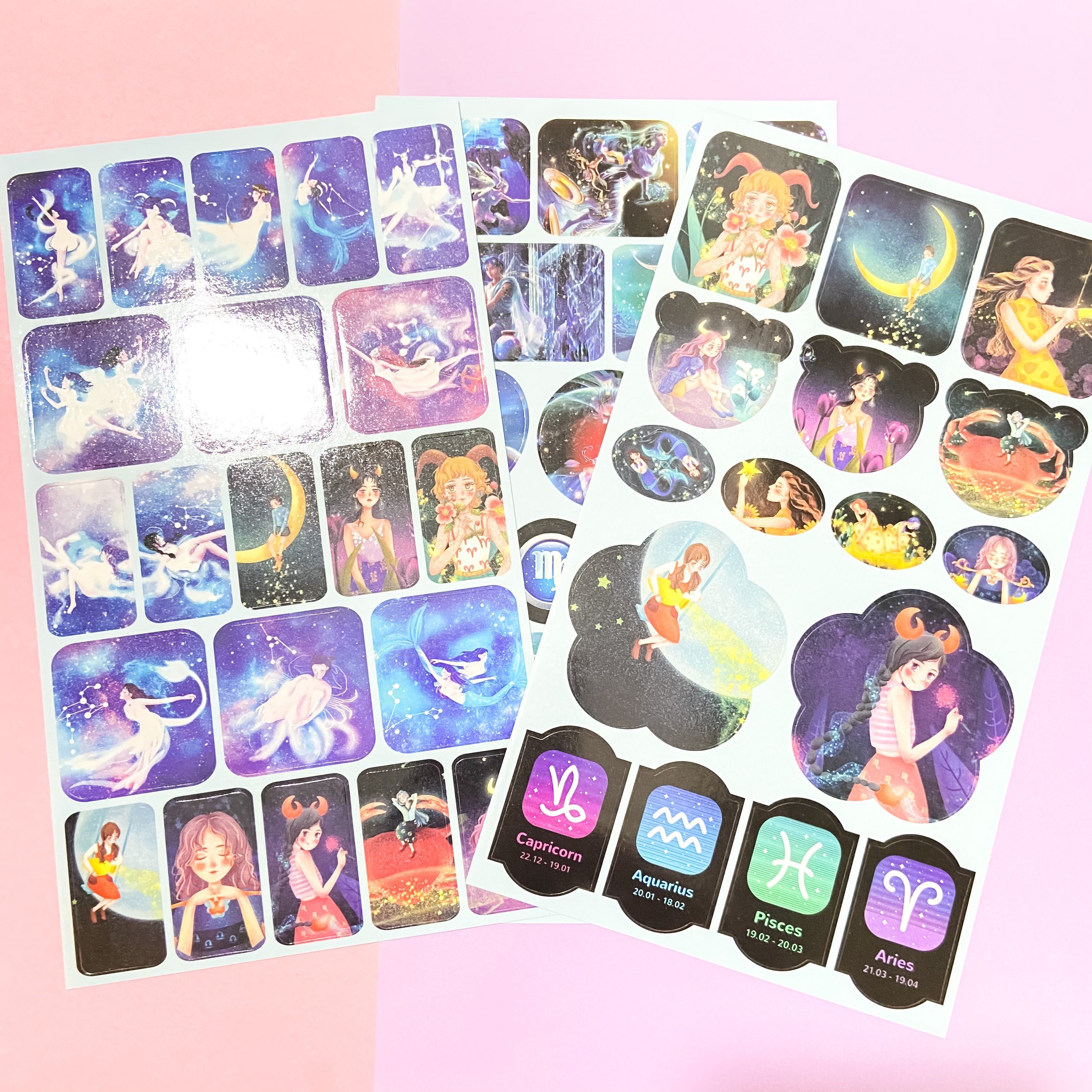 Mua 🧚🏻‍♀️Sticker Set 40 hình dán 12 cung hoàng đạo giá rẻ nhất