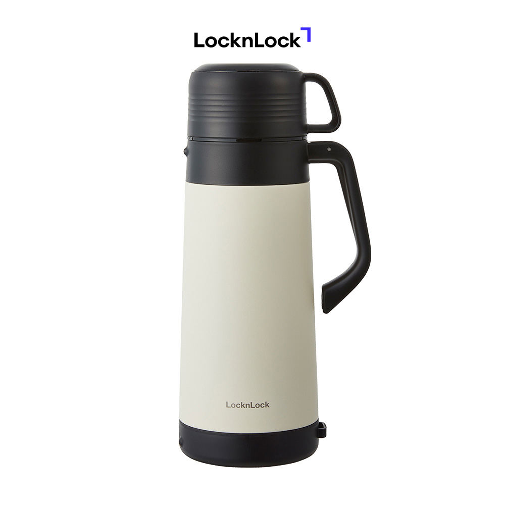 Bình giữ nhiệt LocknLock Easy Outdoor Vacuum Bottle LHC1485 – Có nắp sử dụng được như cốc và dây đeo vai – 1.8L – Hàng chính hãng – Ngà