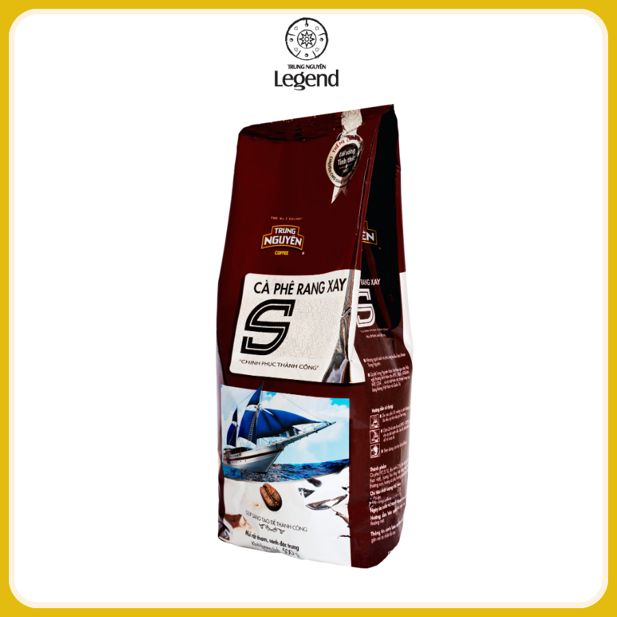 Cà Phê Rang Xay Chữ S Chinh Phục Trung Nguyên Legend - Bịch 500gr - Cà Phê Rang Xay Pha Phin Đậm Đà, Nguyên Chất, Mạnh Mẽ