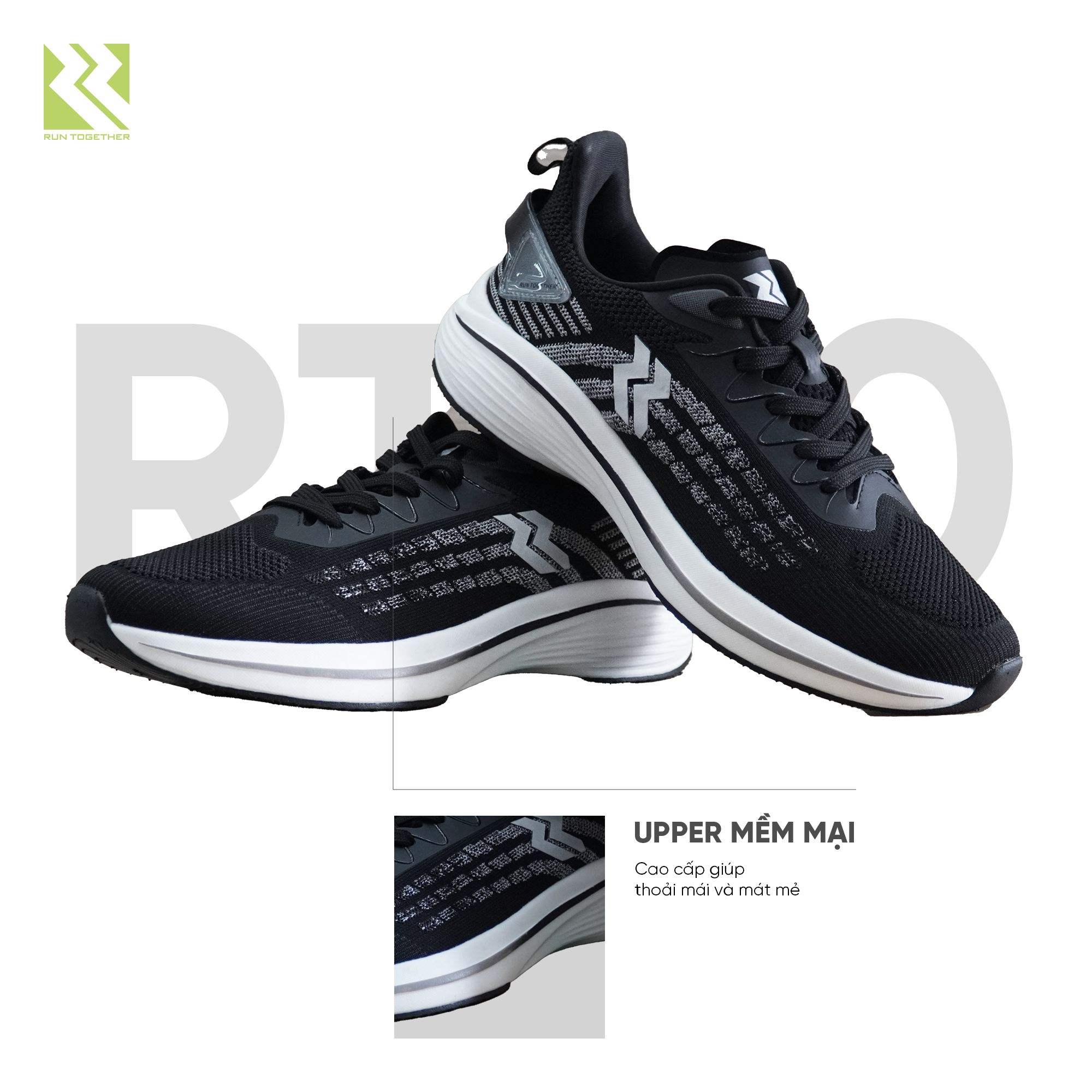 Giày Chạy Bộ Nam Nữ Cao Cấp Run Together Gắn Chip Thông Minh Siêu Nhẹ Siêu Bền | RT10