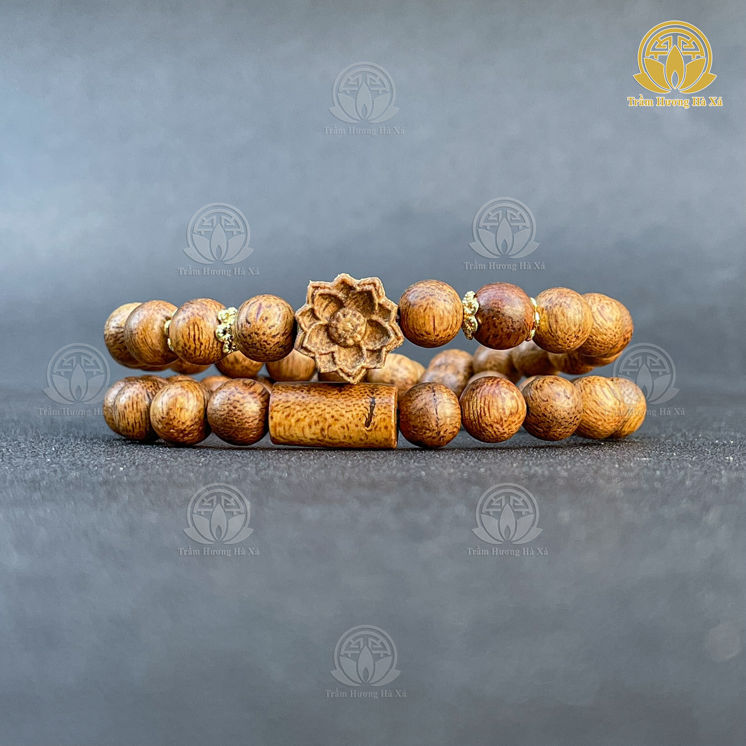 Vòng tay đôi trầm hương phong thủy HÀ XÁ mix charm hoa sen hồ ly phật di lặc phật bà quan thế âm đeo tay cặp đôi nam nữ may mắn bình an tài lộc