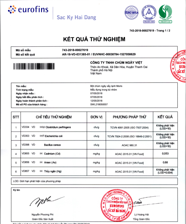Combo 2 Gói Thực Phẩm Chức Năng Bột Chùm Ngây Sấy Lạnh Moris Túi Zip 100g