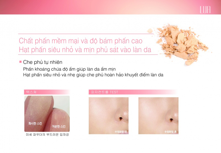 Phấn phủ bột khoáng kềm dầu LUA