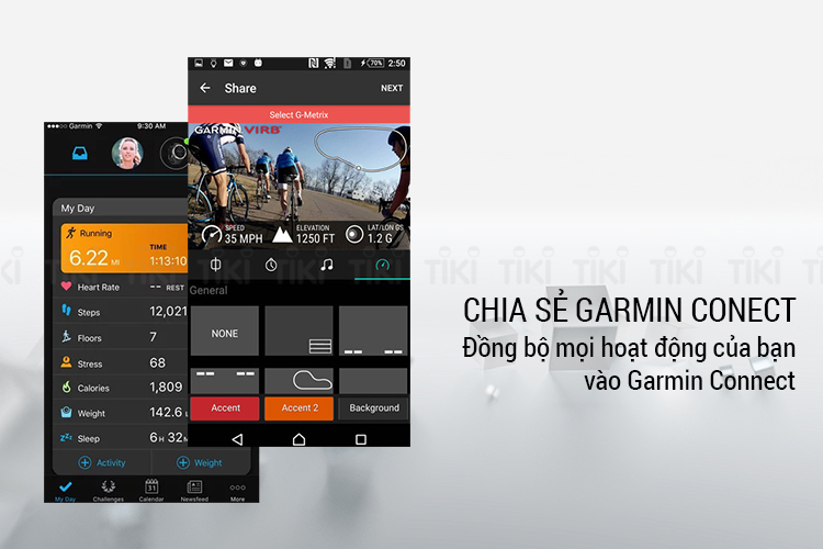 Đồng Hồ Thông Minh Garmin Vivomove HR Sport - Hàng Chính Hãng