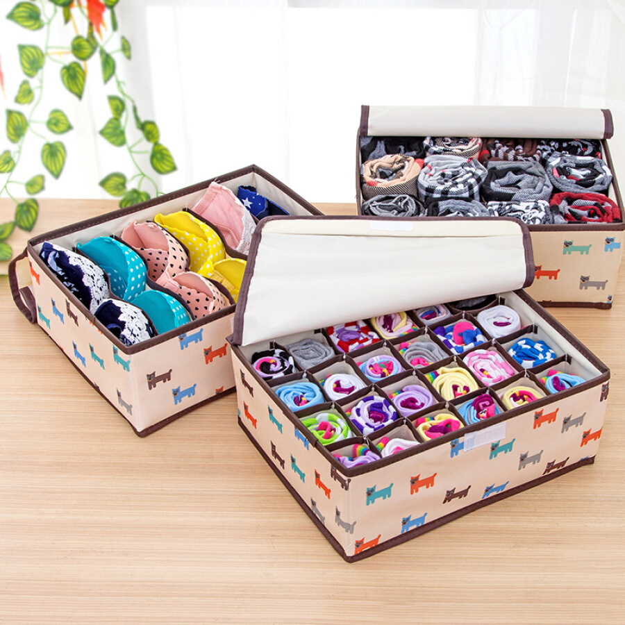 Bộ 3 Hộp Vải Đựng Đồ Lót
