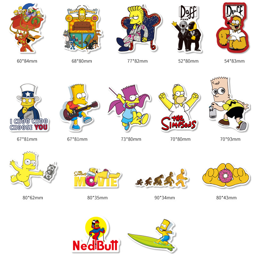 100 hình dán hoạt hình Simpson - sticker