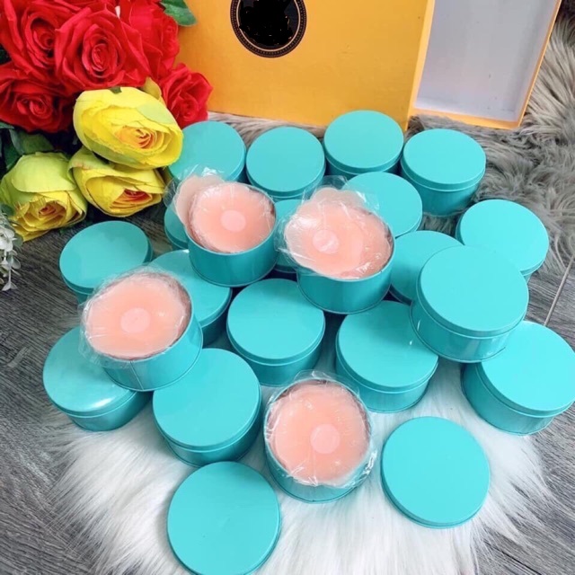 Hộp miếng dán ngực Silicon màu xanh 5 đôi
