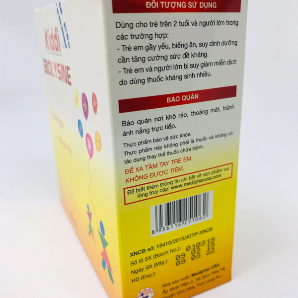 Thực phẩm chức năng tăng cường hệ miễn dịch, tăng cường hấp thu, giúp bé ăn ngon miệng KIDDI BIOLYSINE (Hộp 4 vỉ x 5 ống 10ml)